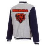 Chicago Bears Navy and Gray Varsity Wool Jacket