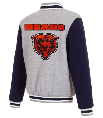Chicago Bears Navy and Gray Varsity Wool Jacket