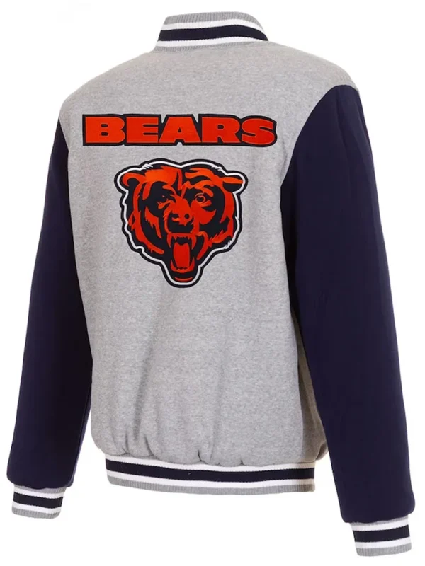 Chicago Bears Navy and Gray Varsity Wool Jacket