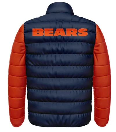 Chicago Bears Navy and Orange Puffer Jacket
