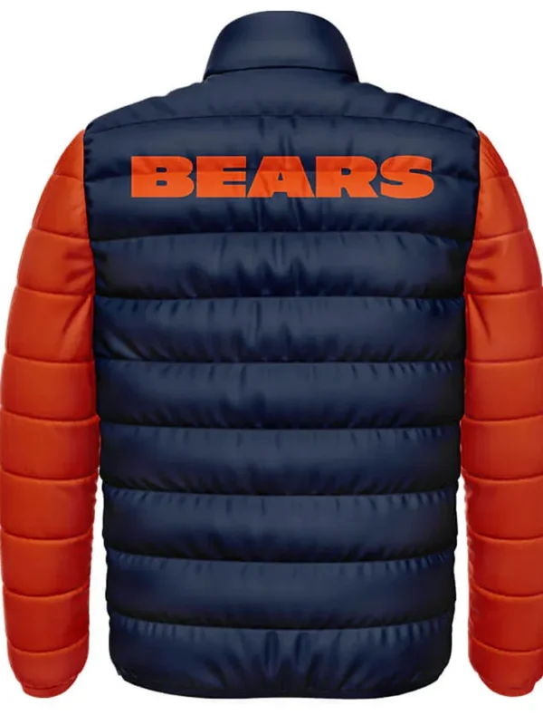 Chicago Bears Navy and Orange Puffer Jacket