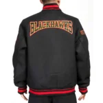 Chicago Blackhawks Black Crest Varsity Wool Jacket