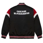 Chicago Blackhawks Black Heavyweight Satin Jacket