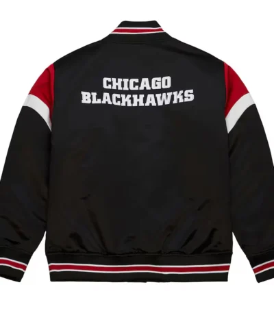 Chicago Blackhawks Black Heavyweight Satin Jacket