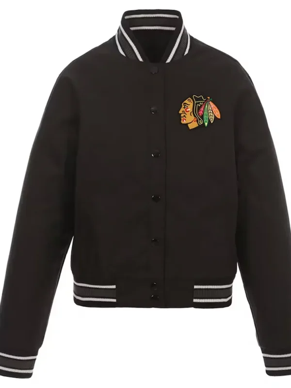 Chicago Blackhawks Black Poly-Twill Jacket