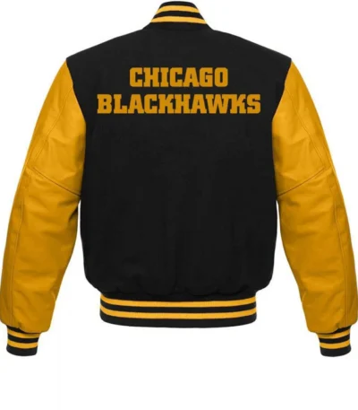 Chicago Blackhawks NHL Varsity Black and Yellow Jacket