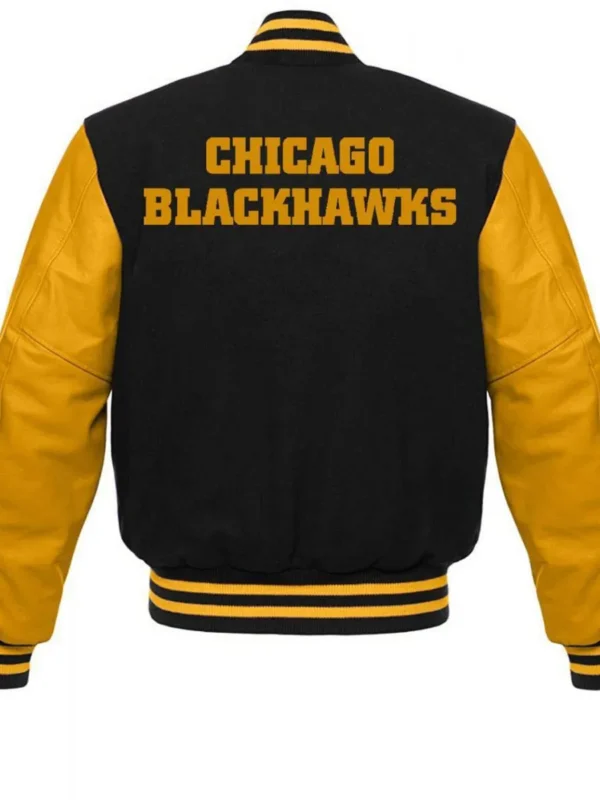 Chicago Blackhawks NHL Varsity Black and Yellow Jacket