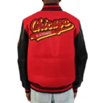 Chicago Blackhawks Red and Black Varsity Wool-Leather Jacket