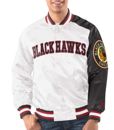 Chicago Blackhawks Retro Button-Up Satin Jacket