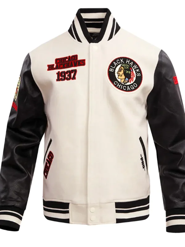 Chicago Blackhawks Retro Classic Rib Varsity Jacket