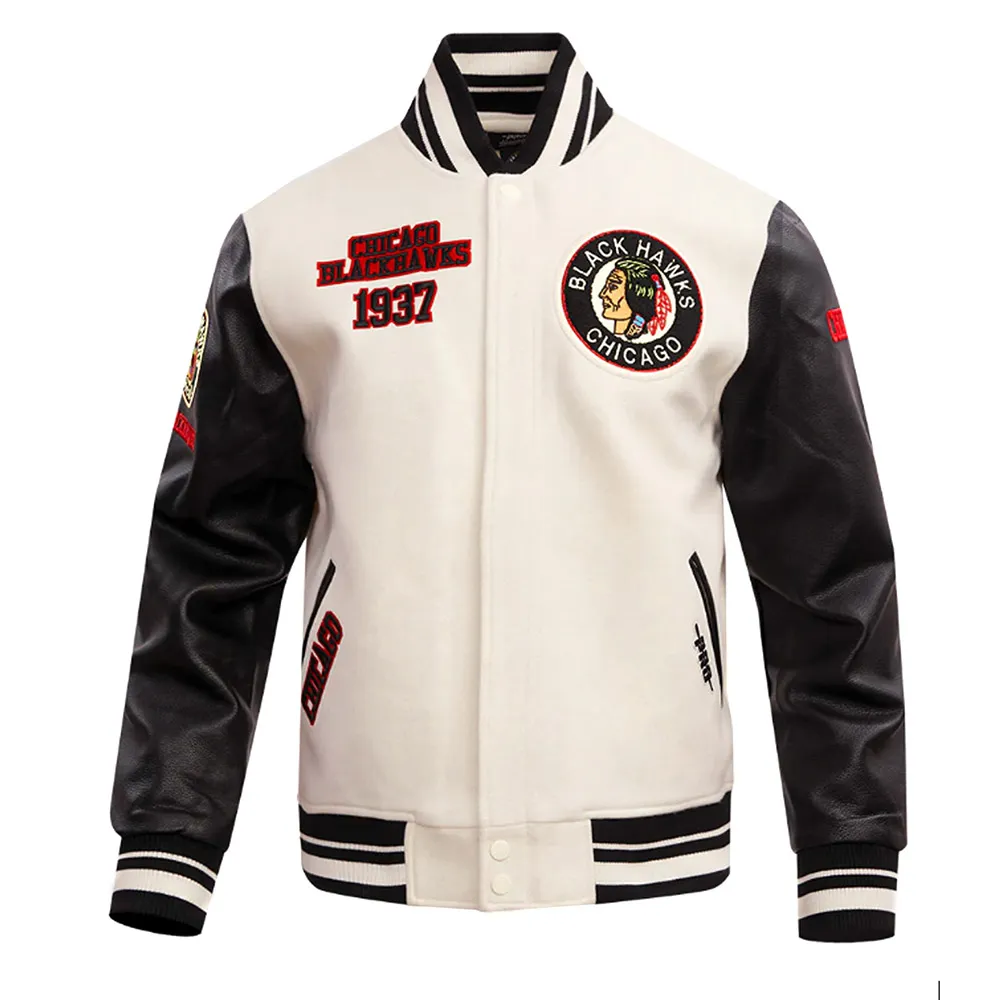 Chicago Blackhawks Retro Classic Rib Varsity Jacket Chicago Blackhawks Retro Classic Rib Varsity Jacket