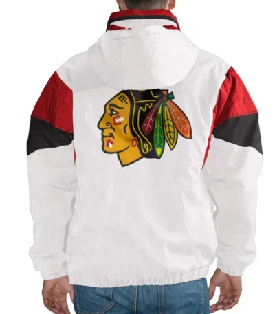 Chicago Blackhawks White Half-Zip Pullover Jacket