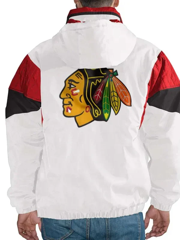 Chicago Blackhawks White Half-Zip Pullover Jacket