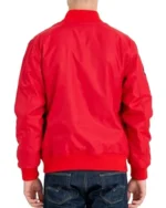 Chicago Bomber Wordmark Red Satin Jacket