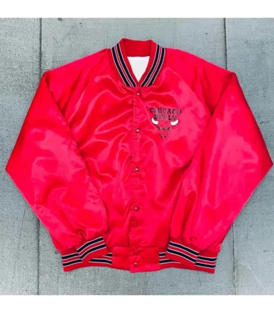 Chicago Bulls 1990’s Locker Line Red Satin Jacket