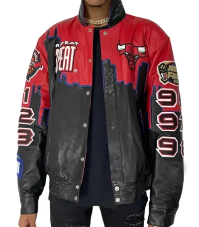 Chicago Bulls 3-Peat Championship Leather Jacket