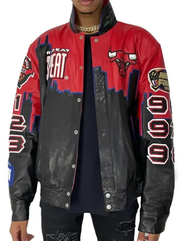 Chicago Bulls 3-Peat Championship Leather Jacket