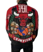 Chicago Bulls 3-Peat Championship Leather Jacket