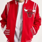 6x Champs Chicago Bulls Red Varsity Wool Jacket