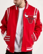 6x Champs Chicago Bulls Red Varsity Wool Jacket