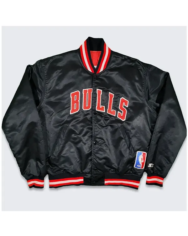 Chicago Bulls 80’s Black Bomber Jacket Chicago Bulls 80’s Black Bomber Jacket
