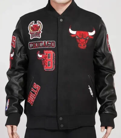 Animal Patches Chicago Bulls Varsity Jacket
