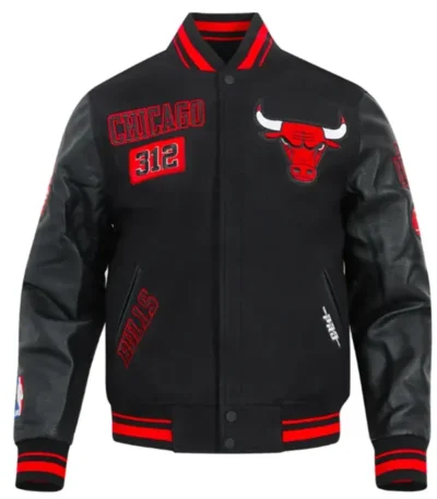 Area Code Chicago Bulls Classic Rib Varsity Jacket