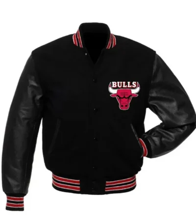 Chicago Bulls Basketball College Black Jacket