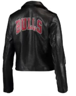 Chicago Bulls Black Moto Leather Jacket