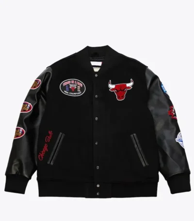 Vintage Chicago Bulls Black Out Logo Varsity Jacket