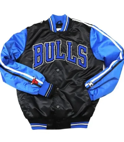 Chicago Bulls Black And Blue Satin Jacket