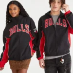 Chicago Bulls Black and Red Full-Zip Track Jacket