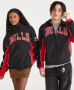 Chicago Bulls Black and Red Full-Zip Track Jacket