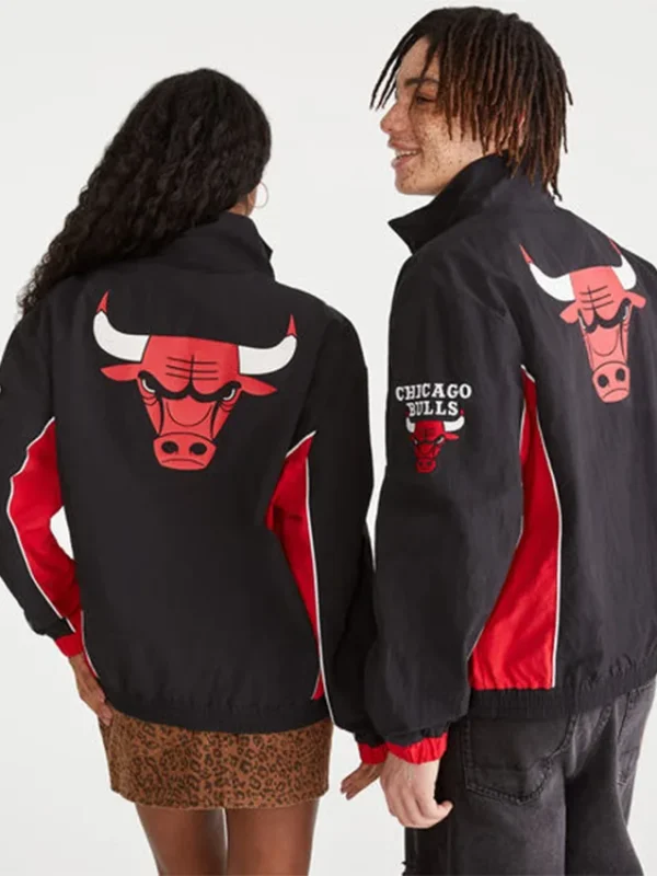 Chicago Bulls Black and Red Full-Zip Track Jacket