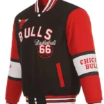 Chicago Bulls Black And Red Varsity Wool Jacket