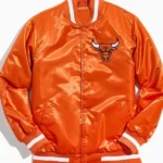 Chicago Bulls Bomber Orange Satin Jacket