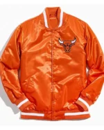 Chicago Bulls Bomber Orange Satin Jacket
