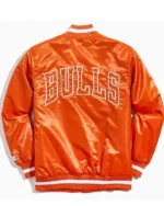 Chicago Bulls Bomber Orange Satin Jacket