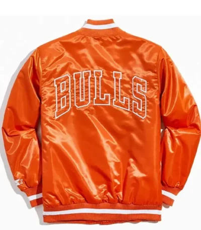 Chicago Bulls Bomber Orange Satin Jacket