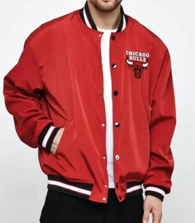 Red Chicago Bulls Bomber Jacket