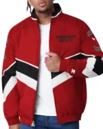Captain Chicago Bulls Red Varsity Satin Jacket