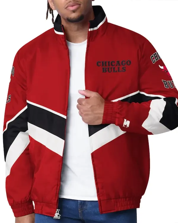 Captain Chicago Bulls Red Varsity Satin Jacket Captain Chicago Bulls Red Varsity Satin Jacket