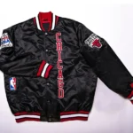 Classic Chicago Bulls Black Satin Jacket
