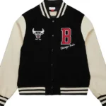 Classics Chicago Bulls Black And Off White Varsity Jacket