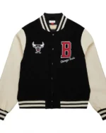 Classics Chicago Bulls Black And Off White Varsity Jacket