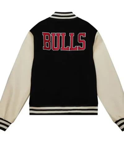 Classics Chicago Bulls Black And Off White Varsity Jacket