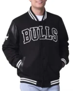 Clutch Hitter Chicago Bulls Black Varsity Jacket