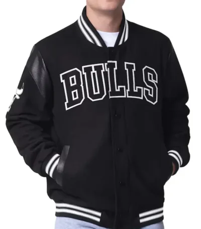 Clutch Hitter Chicago Bulls Black Varsity Jacket