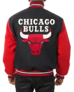 Chicago Bulls College Varsity Black And Red Jacket