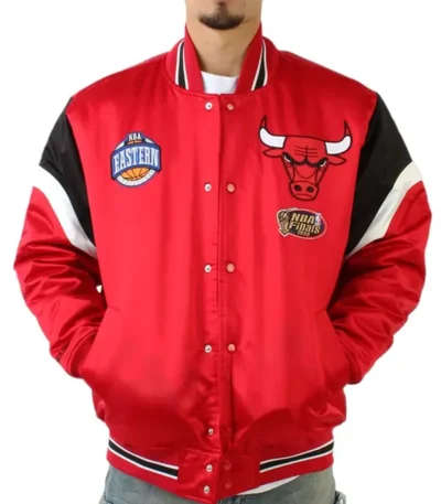 Heavyweight Chicago Bulls Satin Red Jacket